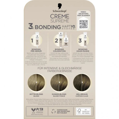 Schwarzkopf Creme Supreme Pflegende Coloration 7-0 Natuerliches Dunkelblond, 1 St., Schwarzkopf Creme Supreme стойкая крем-краска для волос 7-0 Натуральный темный блонд, 1 шт.