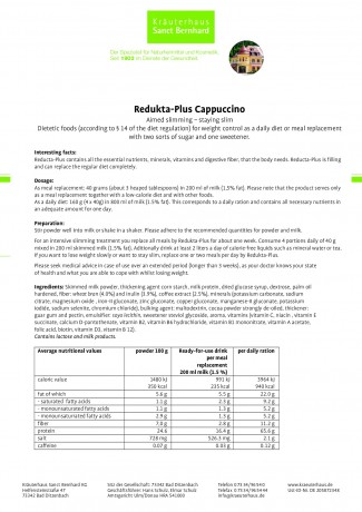 Krauterhaus Sanct Bernhardt Redukta-PLUS Slim Diet · 6-Piece Treatment Pack6-Piece Treatment Pack