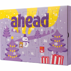 ahead Adventskalender 2026 200 g, ahead Адвент-календарь 2026 с шоколадными конфетами со вкусом карамели без добавленного сахара, 200 г