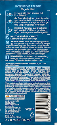 Balea MEN Gesichtsmaske Creme-Gel Hydro (2x8 ml), 16 ml, Увлажняющая крем-гелевая маска Hydro, 2 порции по 8 мл, 16 мл