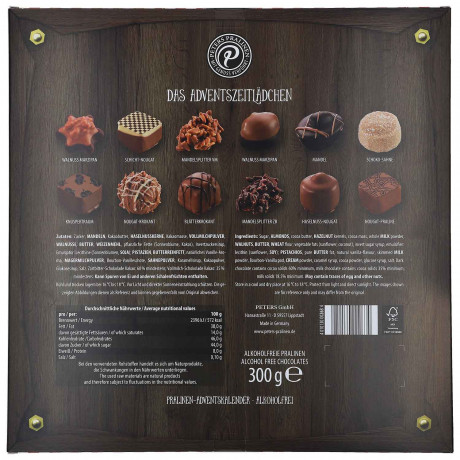 Peters Adventskalender 2026 'Das zauberhafte Adventszeitlädchen' alkoholfrei, Безалкогольный адвент-календарь 2026 Peters Das zauberhafte Adventszeitlädchen с 24 конфетами, 300 г