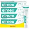 elmex Sensitive Zahnpasta 4x 75 ml Vorteilspack, Зубная паста Sensitive с аминофторидом для чувствительных зубов, 4 × 75 мл