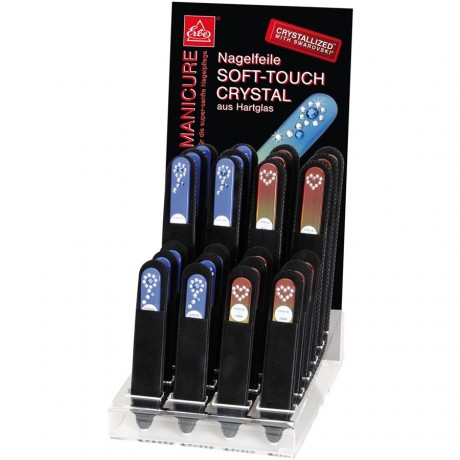 Becker Manicure (Бекер Маникюр) Nagelfeilen Пилочка для ногтей Soft-Touch Glasfeile, Swarovski-Kristalle Pfotchen, 1 шт.