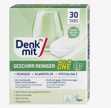 Denkmit Geschirrspulmittel-Tabs nat, 30 St Таблетки для посудомоечной машины nature, 30 шт