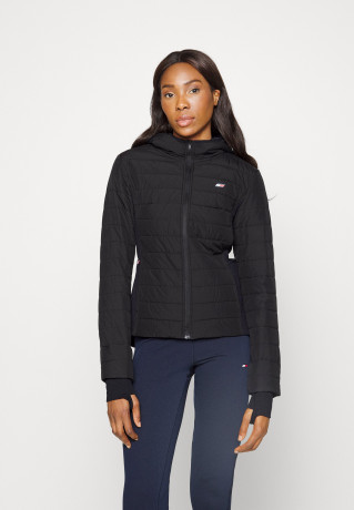 Tommy Hilfiger SLIM SORONA PADDED HOOD JACKET Outdoor jacket black КУРТКА С УТЕПЛЕННЫМ КАПЮШОНОМ SLIM SORONA Куртка для активного отдыха черный