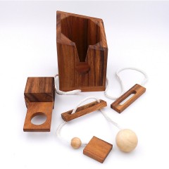 ROMBOL Flaschentresor – Edles Denkspiel aus Holz fur grosse Flaschen Сейф для бутылок — благородная деревянная головоломка для больших бутылок