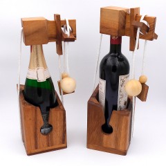 ROMBOL Flaschentresor – Edles Denkspiel aus Holz fur grosse Flaschen Сейф для бутылок — благородная деревянная головоломка для больших бутылок