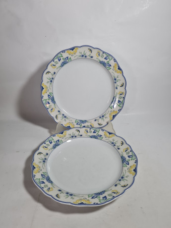 Тарелка винтажная Hutschenreuther с ботаническим принтом, фарфор, 4 шт., 25 см, Германия, 1970-80гг.