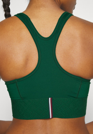 Tommy Hilfiger MID INTENSITY MONOGRAM TAPE Medium support sports bra prep green MID INTENSITY MONOGRAM TAPE Спортивный бюстгальтер со средней поддержкой подготовка зеленый