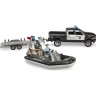 Bruder 02507 RAM 2500 Polizei Pickup mit Licht und Sound Anhanger Boot und 2 Figuren 02507 Полицейский пикап RAM 2500 со световым и звуковым прицепом