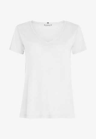 Tommy Hilfiger SLUB V-NECK Basic T-shirt th optic white SLUB V-NECK Базовая футболка й птический белый