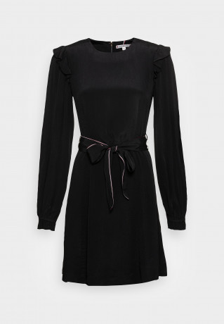 Tommy Hilfiger MOSS SOLID SHORT DRESS  Cocktail dress / Party dress black MOSS SOLID SHORT DRESS Коктейльное платье / Праздничное платье черный