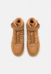 Nike Sportswear AIR FORCE 1 MID #x27;07 WB Sneaker high flax/wheat/light brown/black/team gold AIR FORCE 1 MID #x27;07 WB Высокие кроссовки женские лен/пшеница/светло-коричневый/черный/золотая команда