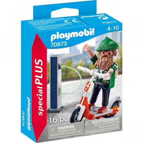 PLAYMOBIL 2er Set: 70674 Geschenkset E-Bike-Werkstatt + 70873 Hipster mit E-Roller Набор из 2 предметов: 70674 Подарочный набор для мастерской электровелосипеда + 70873 Хипстер с электросамокатом