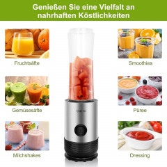 Kitchen Pro + Kitchen Pro + Smoothie-Maker mit 2 To Go Flasche 260W Mixer Blender, 260,00 W, 304-Edelstahl, Leicht zu reinigen, 2 Tritan-Trinkflaschen  Kitchen Pro + прибор для приготовления смузи с 2 бутылками на вынос Миксер-блендер, 260 Вт, 260,00 Вт,
