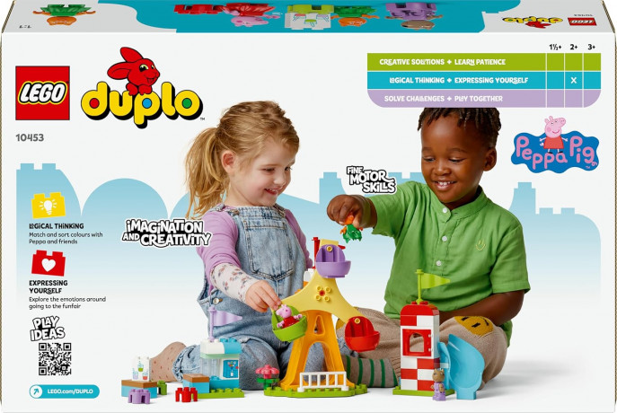LEGO DUPLO 10453 Свинка Пеппа Конструктор Ярмарка с Колесом обозрения, 53 детали, 3 фигурки, от 2 лет
