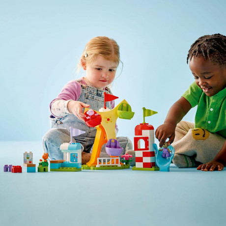 LEGO DUPLO 10453 Свинка Пеппа Конструктор Ярмарка с Колесом обозрения, 53 детали, 3 фигурки, от 2 лет