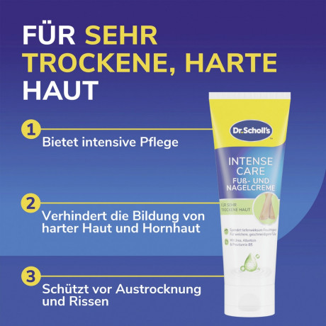 SCHOLL Reichhaltige Fuss- und Nagelcreme, 75 ml, Шолль Питательный крем для ног и ногтей, пантенол, витамин E, 75 мл