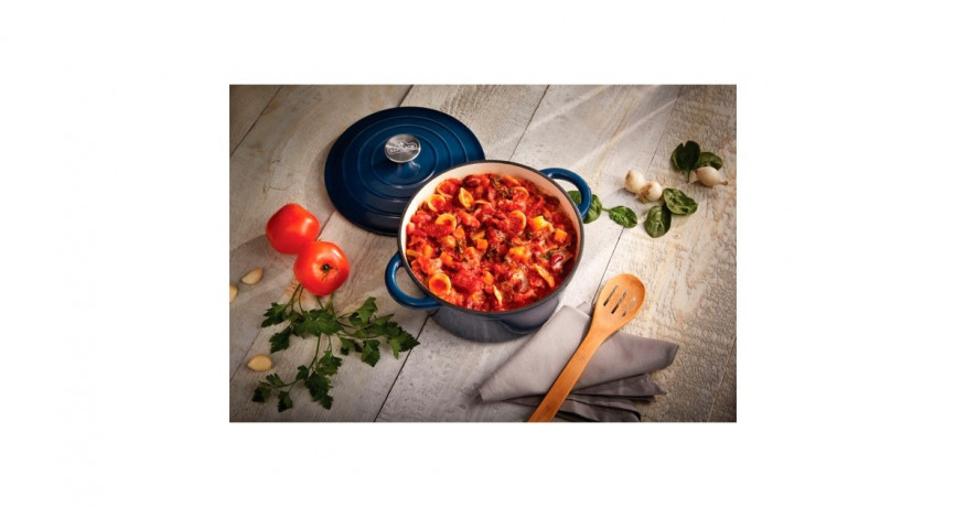 Napoleon Napoleon Brater aus Gusseisen, emailliert, O 23cm, 4 Liter blau/weiss, mit Deckel blau/weiss Жаровня Наполеон чугунная, эмалированная, O 23см, 4 литра, синяя/белая, с крышкой