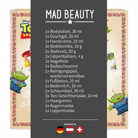 accentra Toy Story Adventskalender 2026, 24 Bade-, Pflege- und Beauty-Ueberraschungen, accentra Toy Story Адвент-календарь 2026 с косметикой для ванны, уходом, масками и аксессуарами, 24 сюрприза