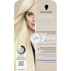 Schwarzkopf Creme Supreme Pflegender Aufheller L1++ Extrem Aufheller Plus, 1 St., Schwarzkopf Creme Supreme ухаживающий осветлитель для волос L1++ Экстремальное осветление Plus с эффектом против желтизны, 1 шт.