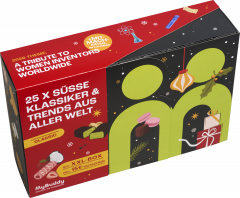 myBuddy Classic Adventskalender 2026, myBuddy Classic Адвент-календарь 2026 со сладостями из разных стран, историями и загадками, 25 сюрпризов