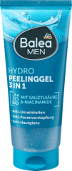 Balea MEN Peelinggel Hydro 3in1, 100 ml, Отшелушивающий гель Hydro 3 в 1 с салициловой кислотой против блеска, 100 мл