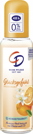 CD Deo Zerstaeuber Gluecksgefuehl 75 ml, Дезодорант с помповым распылителем и ароматом апельсинового цвета, защита от запаха до 48 часов, 75 мл