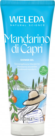 WELEDA Mandarino di Capri Shower Gel, 200 ml, Гель для душа Mandarino di Capri с ароматом итальянского мандарина, розмарина и лаванды, 200 мл