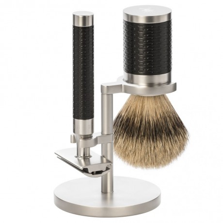 Muhle Rocca 3 tlg Rasierset Silberspitz, Griff Schwarz Бритвенный набор Rocca из 3 предметов с серебряными наконечниками, черная ручка