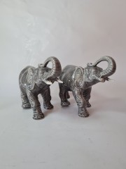 Sitzendorfer Две Фарфоровые статуэтки &quot;Слон&quot;, серая, 2 штуки 18см х 23см, Германия, 1970-80гг.
