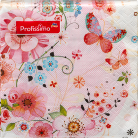 Profissimo Салфетки для сервировки коктейлей Profissimo Cocktailserviette 25x25 Blumen, 20 шт