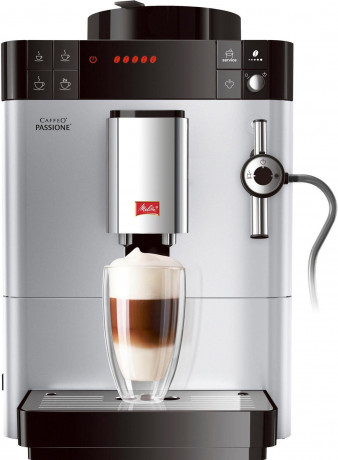 Melitta Melitta Kaffeevollautomat Passione One Touch F53/1-101, silber, Tassengenau frisch gemahlen, Service-Taste fur Entkalkung Reinigung Полностью автоматическая кофемашина Melitta Passione One Touch F53/1-101, серебристая, свежемолотый до чашки, сер