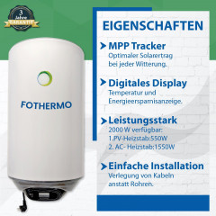 EPP.Solar EPP.Solar Wasserkocher Fothermo 30 L Photovoltaik Hybrid Wasser Boiler – Warmwasserspeicher, 30L  EPP.Солнечный чайник Fothermo 30 л фотоэлектрический гибридный водонагреватель бак для горячей воды, 30 л