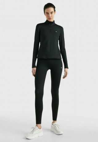 Tommy Hilfiger ESSENTIAL SLIM FIT Long sleeved top black ESSENTIAL SLIM FIT Топ с длинными рукавами черный