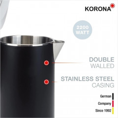 KORONA KORONA Wasserkocher 20119, Doppelwandig, 1 Liter, Wasserstandsanzeige, Cool Touch, beleuchtet  Чайник KORONA 20119, двустенный, 1 литр, индикатор уровня воды, прохладное прикосновение, подсветка