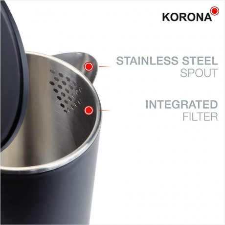 KORONA KORONA Wasserkocher 20119, Doppelwandig, 1 Liter, Wasserstandsanzeige, Cool Touch, beleuchtet Чайник KORONA 20119, двустенный, 1 литр, индикатор уровня воды, прохладное прикосновение, подсветка