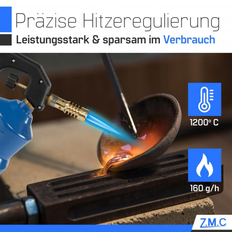 ZMC Gaskocher Gasbrenner Bunsenbrenner Lotlampe Gasanzunder Lotpistole, (2,2 kW Temperatur von bis zu 1200 ° C), Lotbrenner Kohleanzunder Flammspritzpistole Grillanzunder Газовая плита ZMC, газовая горелка, горелка Бунзена, паяльная лампа, газовая зажига