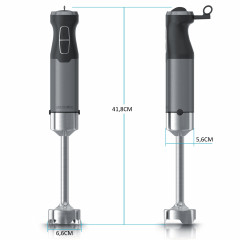 Arendo Arendo Stabmixer, 1000 W, Edelstahl Purierstab, Handmixer mit stufenloser Regelung, grau  Ручной блендер Arendo, 1000 Вт, очищающий стержень из нержавеющей стали, ручной миксер с бесступенчатой ??регулировкой, серый