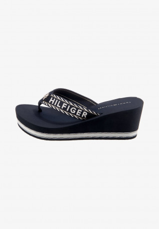 Tommy Hilfiger ZEHENTRENNER T-bar sandals dunkelblau THONG SLIPPERS Сандалии с Т-образной перемычкой темно-синий