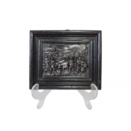 Объемная картина под дерево "Деревенская жизнь", 16 x 13 x 2 см, Германия, 1960-70гг.