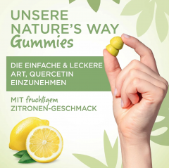 Nature's Way Quercetin Zink Gummibarchen 60st, Жевательные мармеладки  с кверцетином и цинком для укрепления иммунитета со вкусом лимона из цветков японского лимонника, вегетарианские, 60 штук