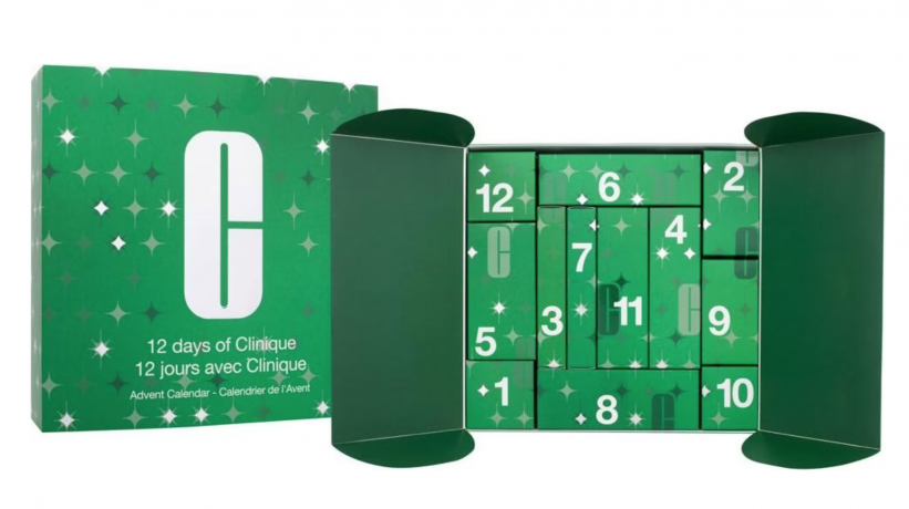 Clinique Holiday 12-Days Advent Calendar, Clinique Адвент-календарь на 12 дней с очищением, уходом за лицом, глазами и губами и декоративной косметикой, 12 средств