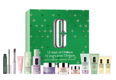 Clinique Holiday 12-Days Advent Calendar, Clinique Адвент-календарь на 12 дней с очищением, уходом за лицом, глазами и губами и декоративной косметикой, 12 средств