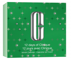 Clinique Holiday 12-Days Advent Calendar, Clinique Адвент-календарь на 12 дней с очищением, уходом за лицом, глазами и губами и декоративной косметикой, 12 средств
