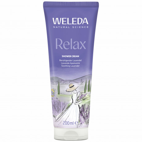 WELEDA Aroma Shower Relax, 200 ml, Крем-гель для душа Aroma Shower Relax с ароматом лаванды, бергамота и ветивера, 200 мл