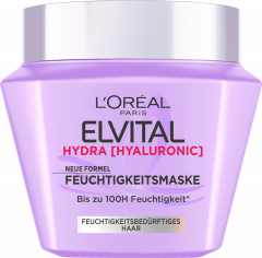 L'Oreal Paris Elvital Hydra Hyaluronic Feuchtigkeitsmaske, 300 ml, Увлажняющая маска с гиалуроновой кислотой для обезвоженных волос, до 100 часов увлажнения, 300 мл
