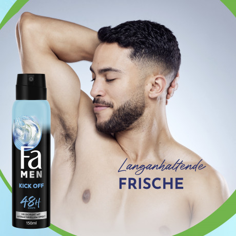 Fa Men Kick Off Deodorant & Bodyspray 150 ml, Мужской дезодорант и спрей для тела FA Kick Off 2 в 1, 150 мл