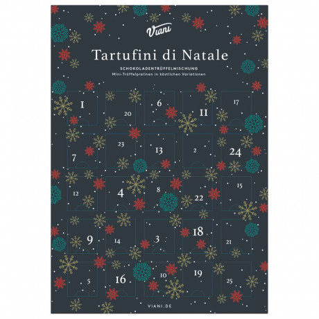 Viani Tartufini di Natale Adventskalender 2026, Адвент-календарь 2026 Viani Tartufini di Natale с итальянскими трюфельными конфетами, 175 г