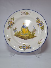 Sarreguemines Коллекционная керамическая тарелка, 24,5см, Франция 1920г.